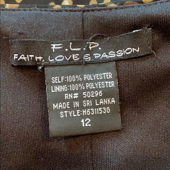 FLP Sleeveless Dress Size 12 Blk/Brown/Taupe/White - Picture 7 of 7